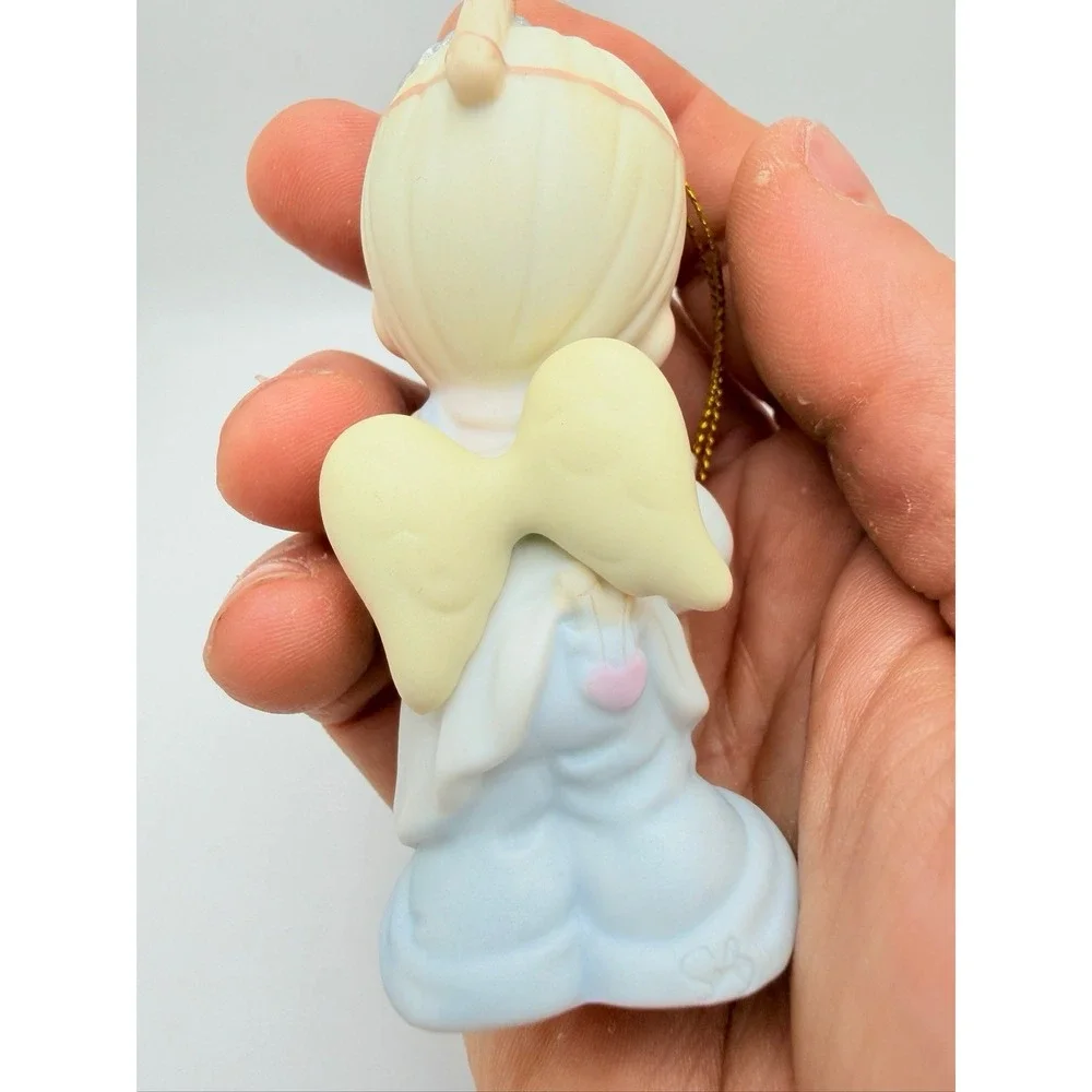 1996 Precious Moments PEACE ON EARTH IN '96 Boy Angel Porcelain Ornament #183369